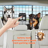 QuliMetal Adjustable Dog Car Barrier for SUV, 36.5–60 Inch, Mesh with Pet Window, 2 Elastic Ropes