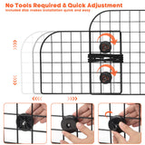 QuliMetal Adjustable Dog Car Barrier for SUV, 36.5–60 Inch, Mesh with Pet Window, 2 Elastic Ropes