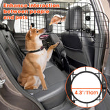 QuliMetal Adjustable Dog Car Barrier for SUV, 36.5–60 Inch, Mesh with Pet Window, 2 Elastic Ropes