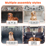 QuliMetal Adjustable Dog Car Barrier for SUV, 36.5–60 Inch, Mesh with Pet Window, 2 Elastic Ropes