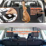 QuliMetal Adjustable Dog Car Barrier for SUV, 36.5–60 Inch, Mesh with Pet Window, 2 Elastic Ropes